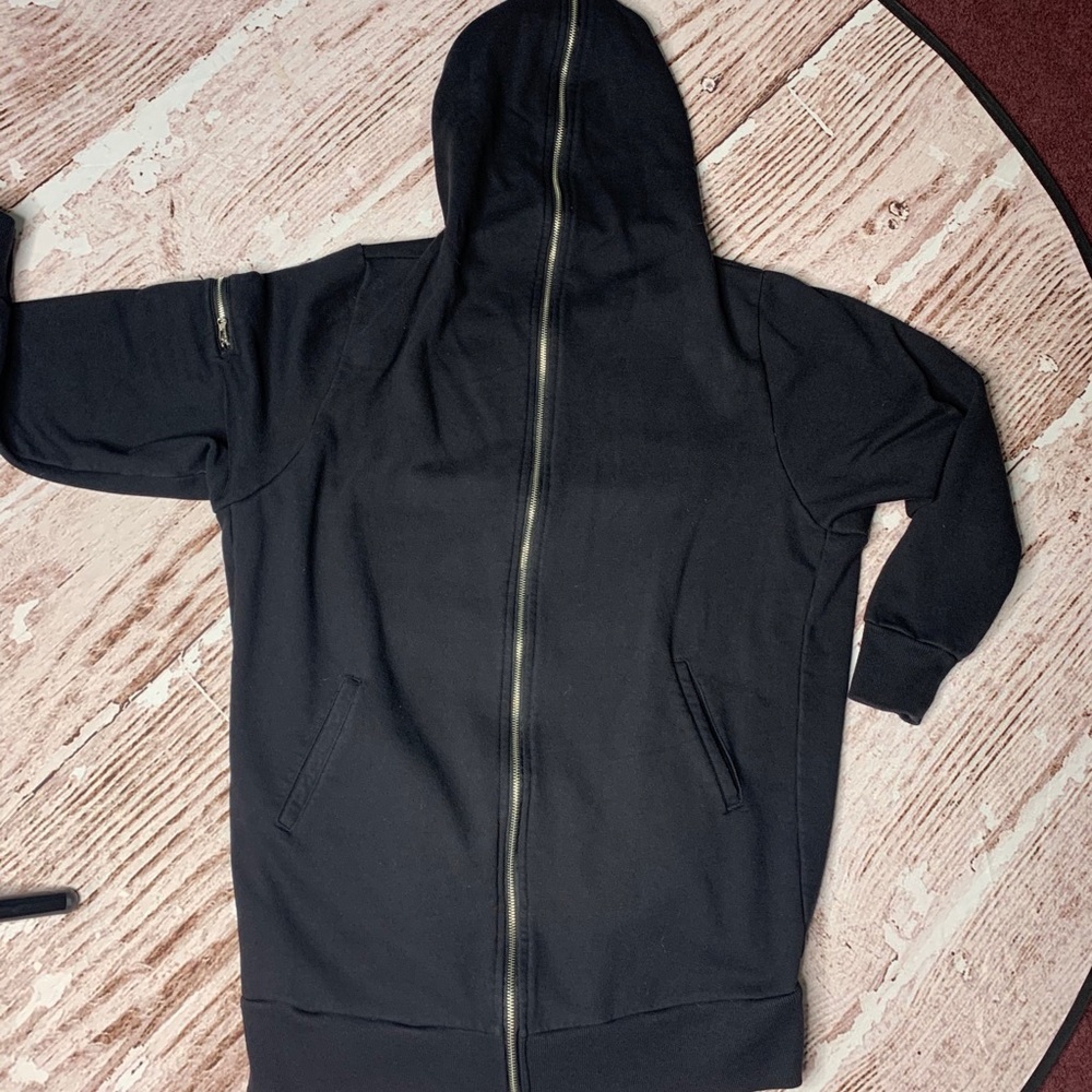 Forever 21 oversized full zip black hoodie